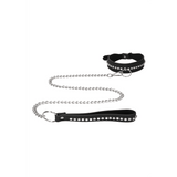 Halsband Ouch mit Strasssteinen und Leine Schwarz 102 cm – Ansicht 4