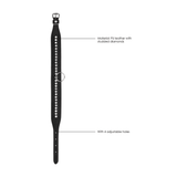 Halsband Ouch mit Strasssteinen und Leine Schwarz 102 cm – Ansicht 6