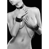Halsband Ouch Black and White mit Handschellen 70 cm Schwarz – Ansicht 7