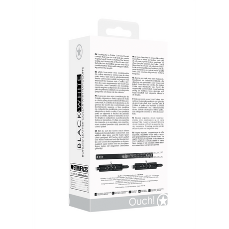Halsband Ouch Black and White mit Handschellen 70 cm Schwarz – Ansicht 3