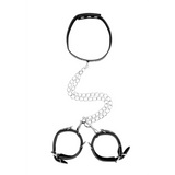 Halsband Ouch Black and White mit Handschellen 70 cm Schwarz – Ansicht 5