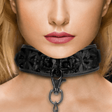 Halsband Ouch Luxury mit gerafftem Besatz und Leine 52,5 cm in zwei Farben