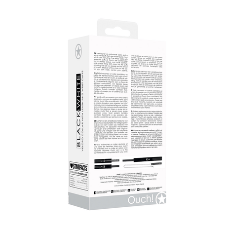 Halsband Ouch Black and White mit Leine und Manschetten 43 cm Schwarz – Ansicht 3