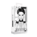 Halsband Ouch Black and White mit Leine und Manschetten 43 cm Schwarz – Ansicht 2