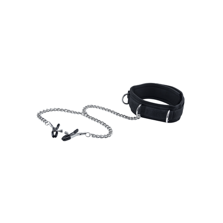 Halsband mit Nippelklemmen Klettverschluss Schwarz 50 cm – Ansicht 4
