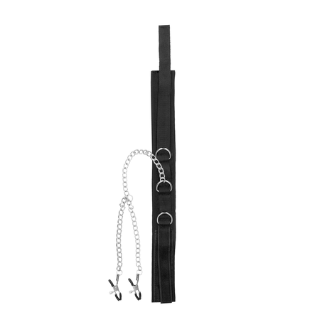 Halsband mit Nippelklemmen Klettverschluss Schwarz 50 cm – Ansicht 6