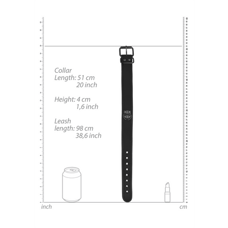 Halsband Neopren mit Leine Schwarz – Ansicht 7