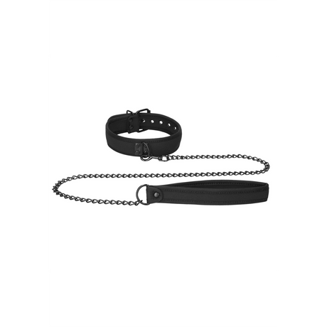 Halsband Neopren mit Leine Schwarz – Ansicht 4