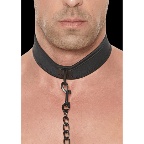 Halsband Neopren mit Leine Schwarz
