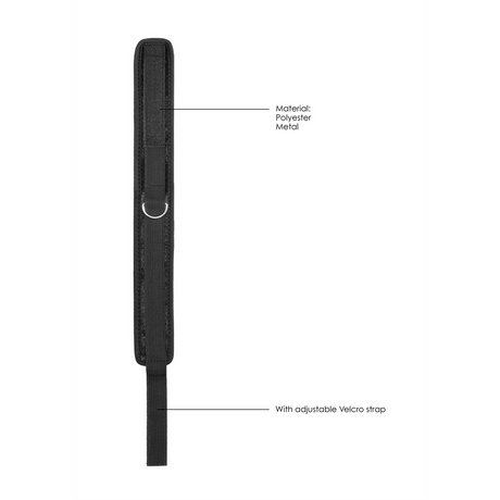 Halsband Ouch aus Samt mit Klettverschluss und Leine 51 cm Schwarz – Ansicht 6