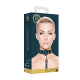 Halsband Ouch Luxury glatt mit Leine 110 cm Petrol – Ansicht 2