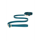 Halsband Ouch Luxury glatt mit Leine 110 cm Petrol – Ansicht 4