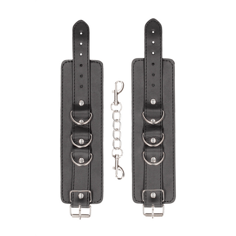 Fesseln Ouch für Hand oder Fuß Black and White mit Kette 25 cm Schwarz – Ansicht 5