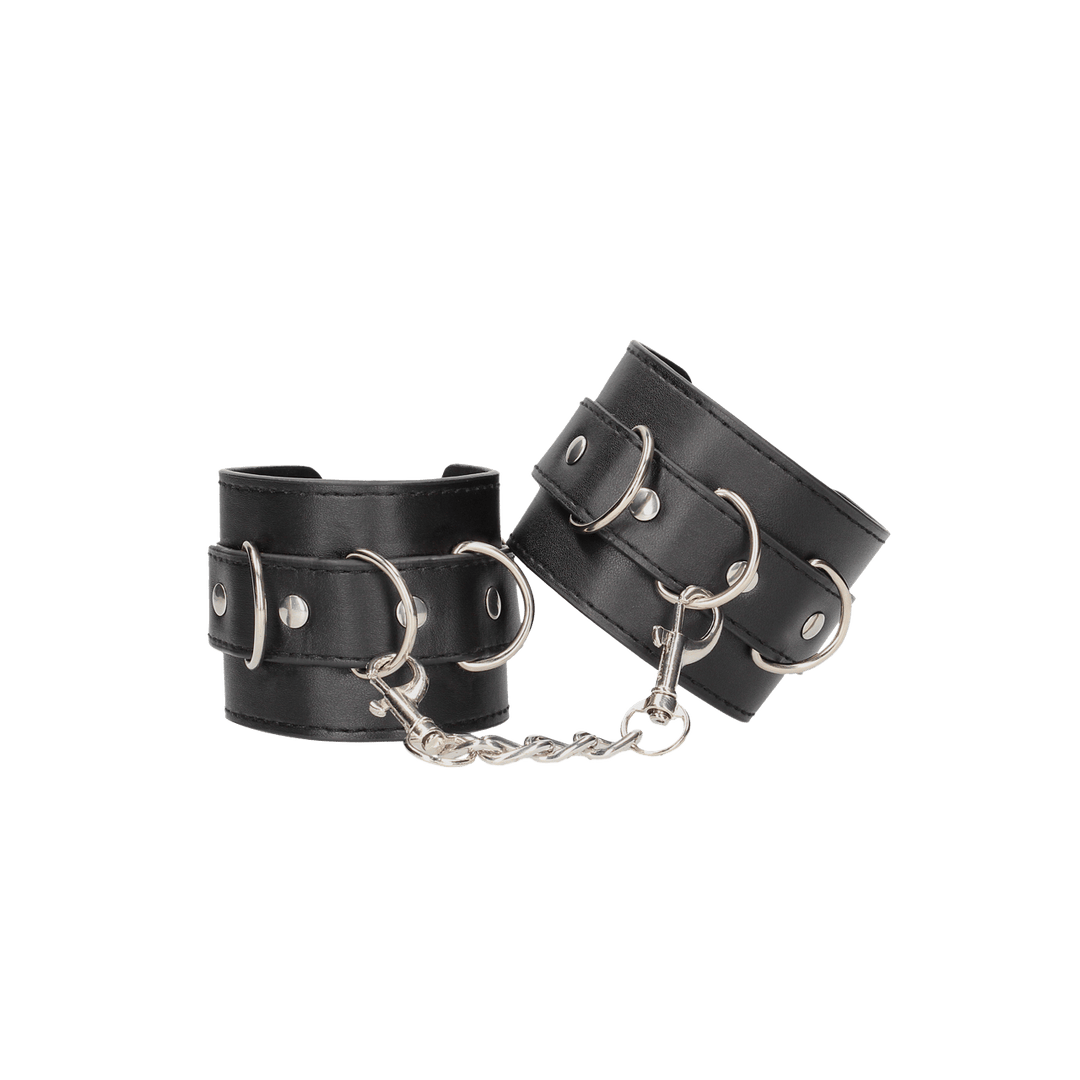 Fesseln Ouch für Hand oder Fuß Black and White mit Kette 25 cm Schwarz – Ansicht 4