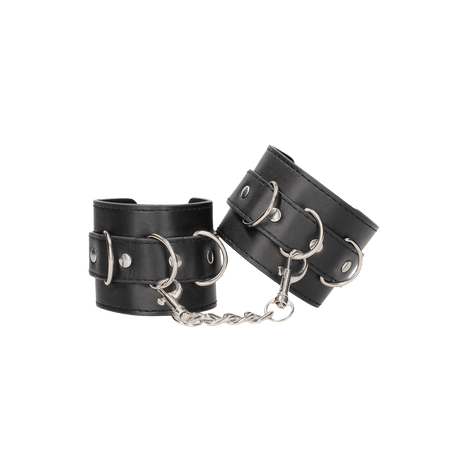 Fesseln Ouch für Hand oder Fuß Black and White mit Kette 25 cm Schwarz – Ansicht 4