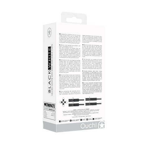 Hogtie-Set Ouch Black and White mit vier Klettmanschetten 50 cm Schwarz – Ansicht 3