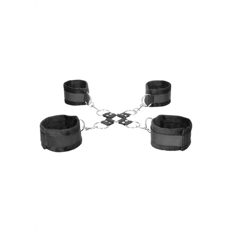 Hogtie-Set Ouch Black and White mit vier Klettmanschetten 50 cm Schwarz – Ansicht 5