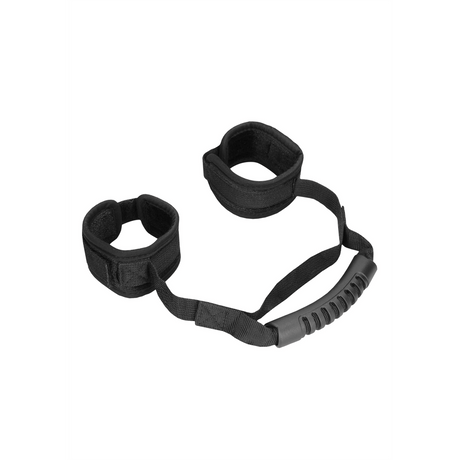 Handfesseln Ouch aus Samt mit Haltegriff Schwarz 50 cm – Ansicht 4