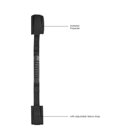 Handfesseln Ouch aus Samt mit Haltegriff Schwarz 50 cm – Ansicht 6