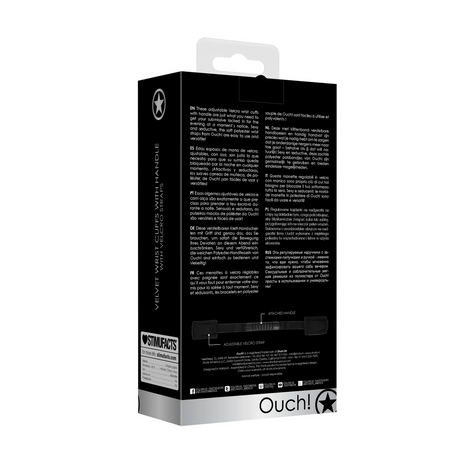 Handfesseln Ouch aus Samt mit Haltegriff Schwarz 50 cm – Ansicht 3
