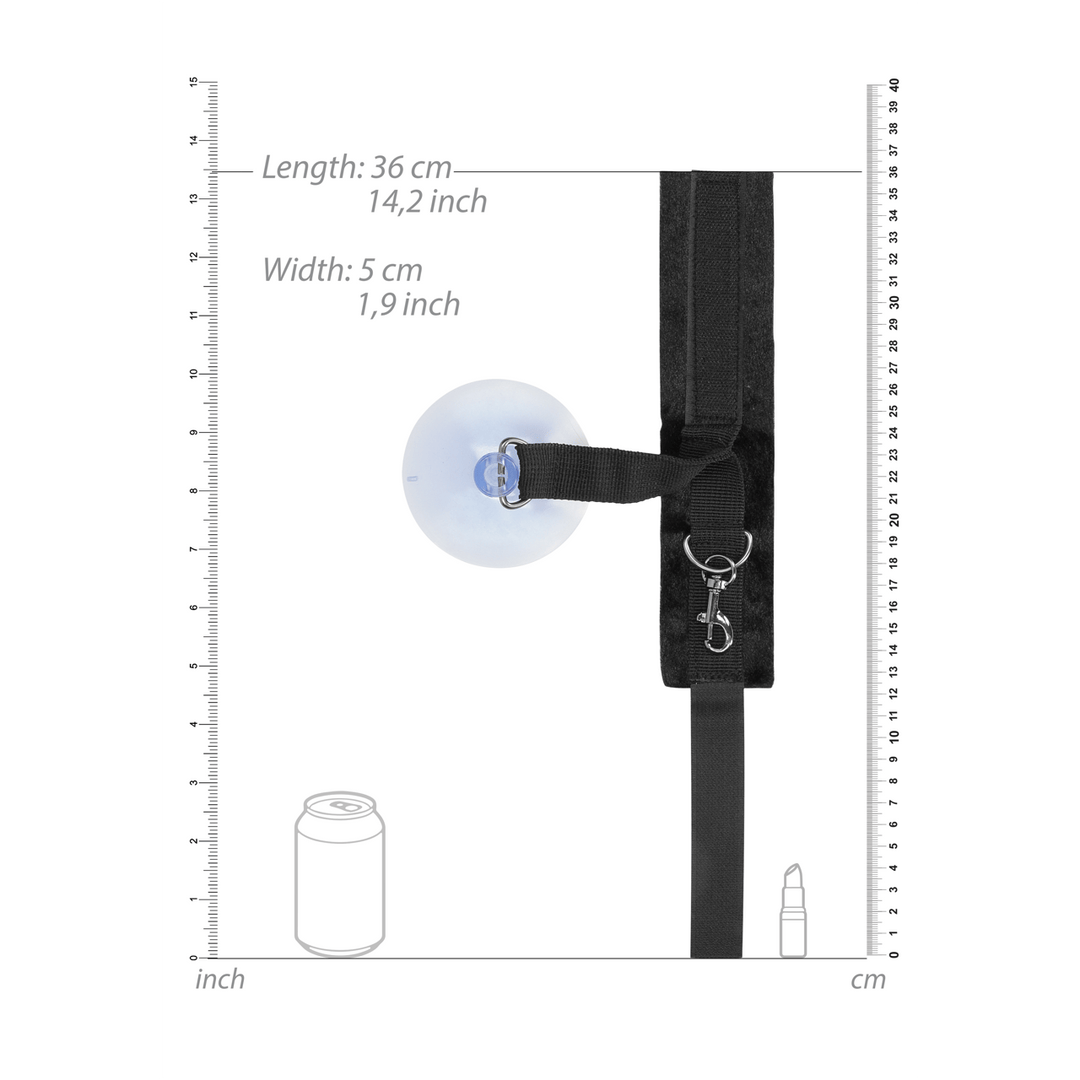 Handfesseln Ouch aus Samt mit Saugnäpfen Schwarz 36 cm – Ansicht 7