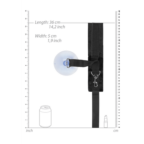 Handfesseln Ouch aus Samt mit Saugnäpfen Schwarz 27,5 cm – Ansicht 7