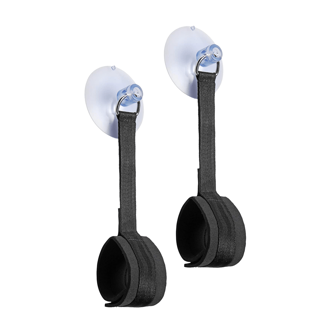 Handfesseln Ouch aus Samt mit Saugnäpfen Schwarz 36 cm – Ansicht 4