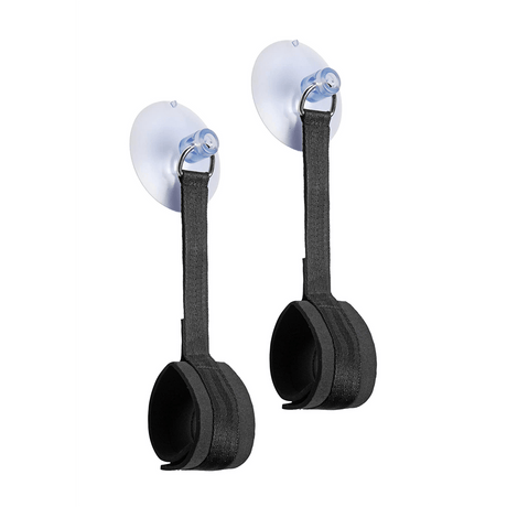Handfesseln Ouch aus Samt mit Saugnäpfen Schwarz 27,5 cm – Ansicht 4
