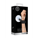Handfesseln Ouch aus Samt mit Saugnäpfen Schwarz 36 cm – Ansicht 2