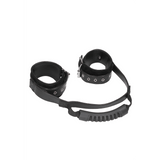 Handfesseln Ouch Black and White mit Haltegriff 50 cm Schwarz – Ansicht 4