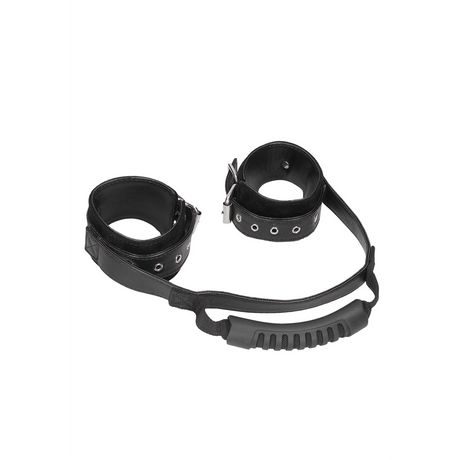 Handfesseln Ouch Black and White mit Haltegriff 50 cm Schwarz – Ansicht 4