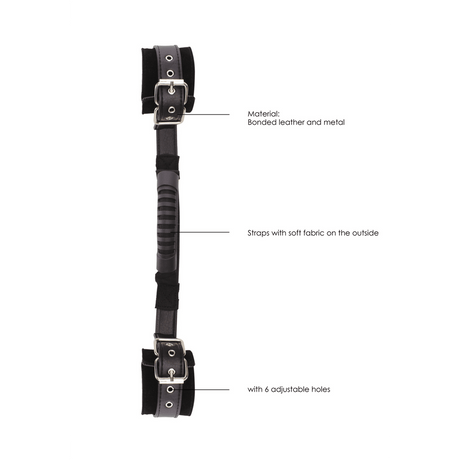 Handfesseln Ouch Black and White mit Haltegriff 50 cm Schwarz – Ansicht 7