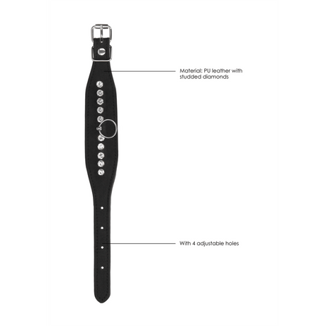 Handfesseln Ouch mit Strasssteinen 34 cm Schwarz – Ansicht 6