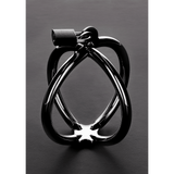 Handschellen aus Edelstahl über Kreuz Silber 11 cm