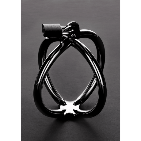 Handschellen aus Edelstahl über Kreuz Silber 11 cm