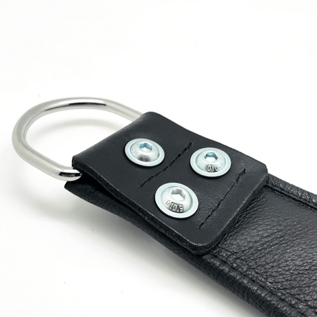 Handschellen aus Leder für Aufhängung mit Griff Schwarz – Ansicht 5