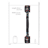 Handfesseln Ouch mit Tattoo-Druck und Haltegriff 59 cm Schwarz-Bunt – Ansicht 6
