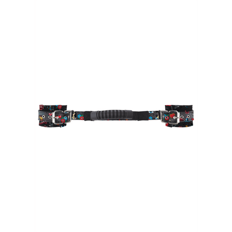 Handfesseln Ouch mit Tattoo-Druck und Haltegriff 59 cm Schwarz-Bunt – Ansicht 4