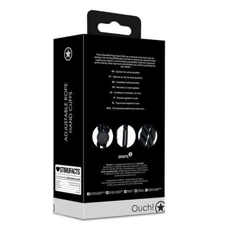 Handschellen Ouch aus Seil verstellbar Schwarz 42 cm – Ansicht 3