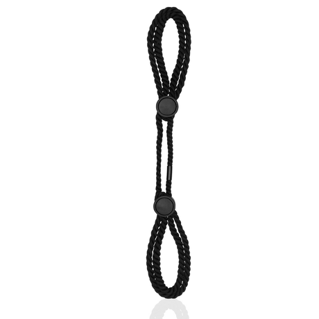 Handschellen Ouch aus Seil verstellbar Schwarz 42 cm