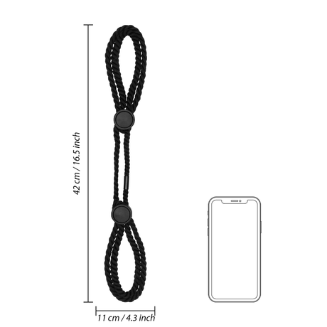 Handschellen Ouch aus Seil verstellbar Schwarz 42 cm – Ansicht 7