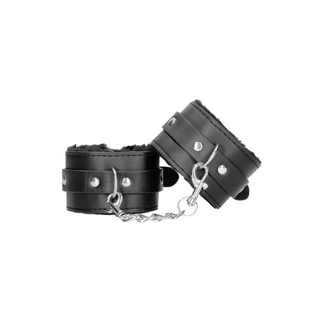 Handfesseln Ouch Black and White mit Plüschfutter 30 cm Schwarz – Ansicht 4