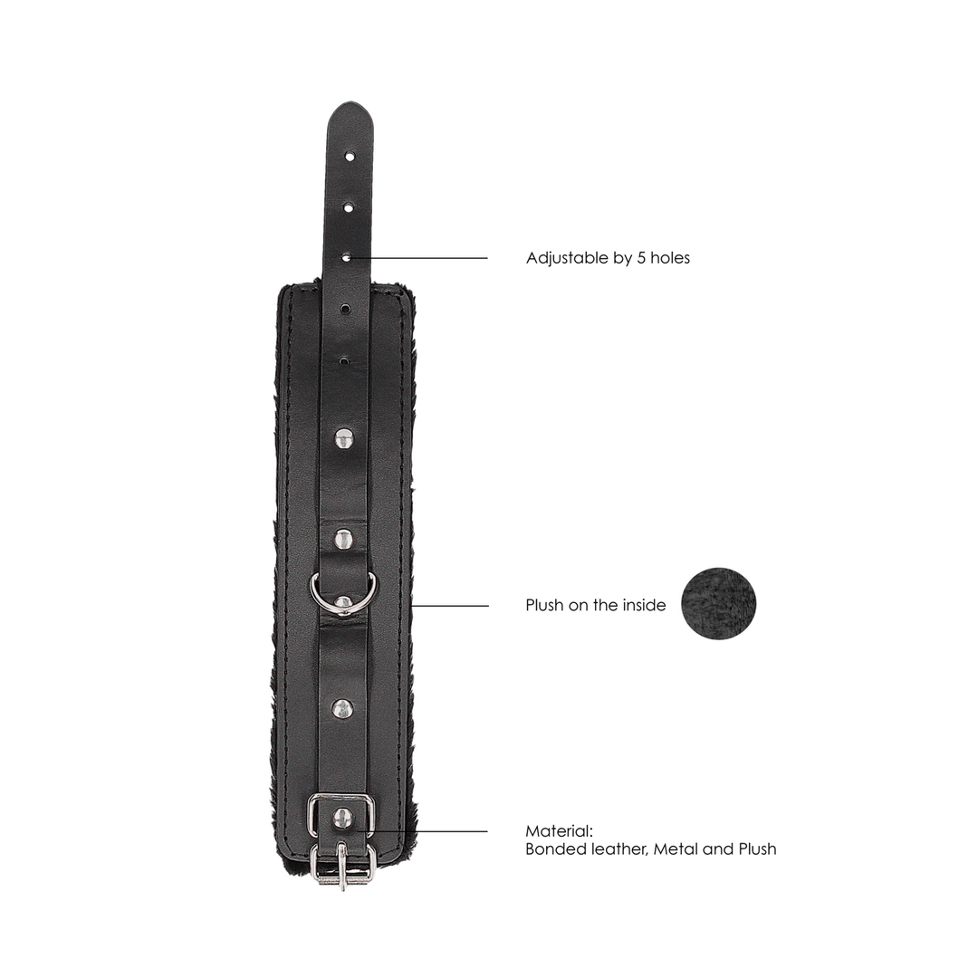 Handfesseln Ouch Black and White mit Plüschfutter 30 cm Schwarz – Ansicht 6