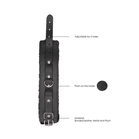Handfesseln Ouch Black and White mit Plüschfutter 30 cm Schwarz – Ansicht 6