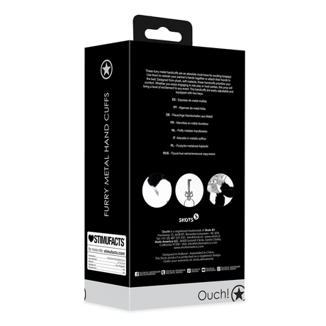 Handschellen Ouch aus Metall mit Plüsch in zwei Farben 23,5 cm – Ansicht 3