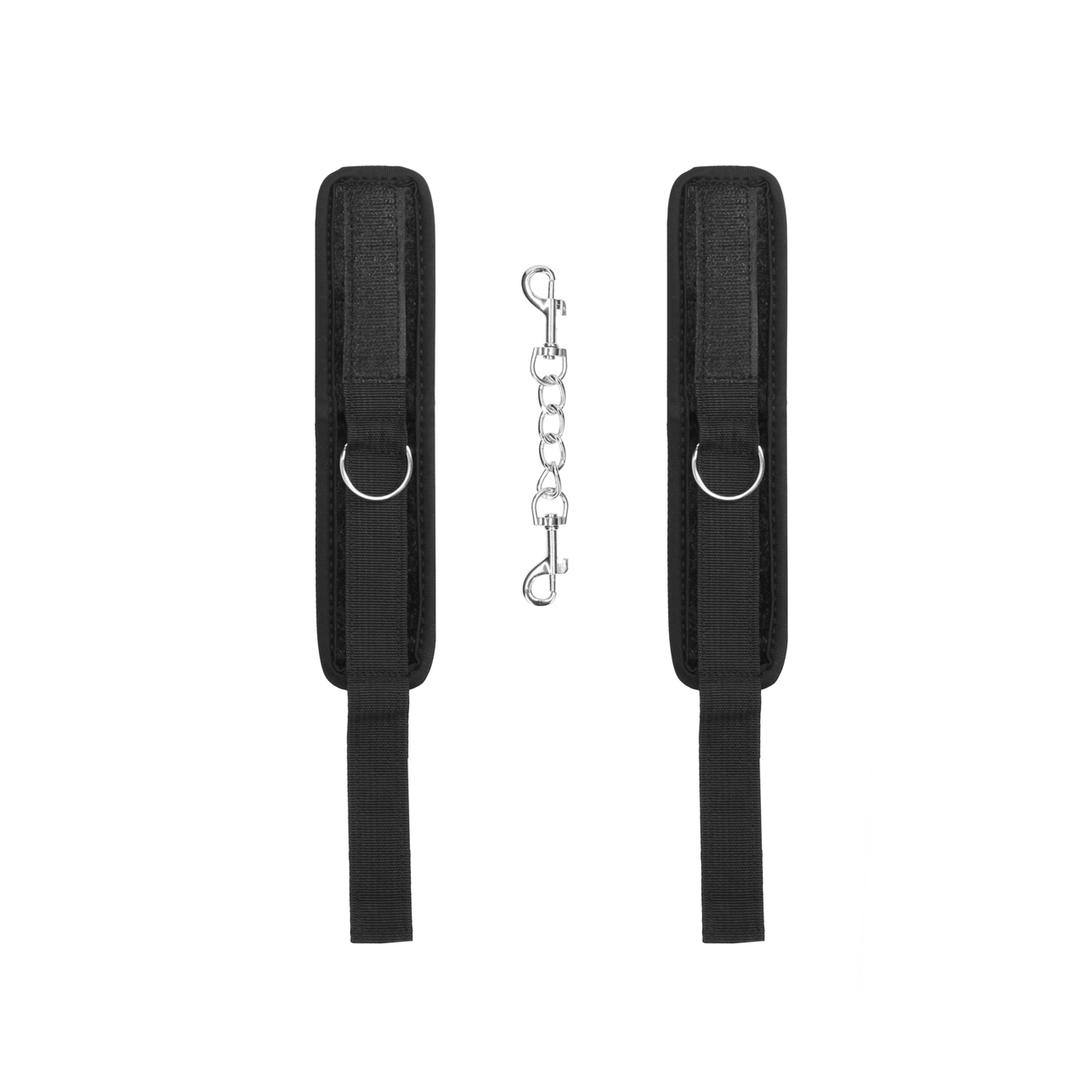 Handfesseln Ouch aus Samt mit Klettverschluss 33 cm Schwarz – Ansicht 5