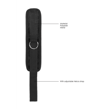 Handfesseln Ouch aus Samt mit Klettverschluss 33 cm Schwarz – Ansicht 6