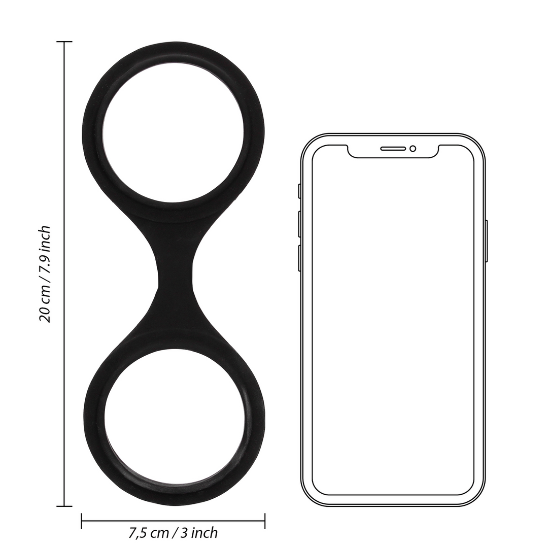 Handfesseln Ouch aus Silikon ohne Verschluss Schwarz 20 cm – Ansicht 7