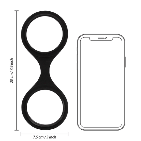 Handfesseln Ouch aus Silikon ohne Verschluss Schwarz 20 cm – Ansicht 7