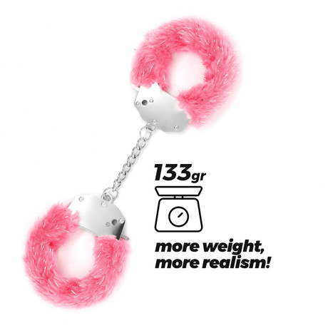 Handschellen Spangle Metall mit Plüsch Pink – Ansicht 3